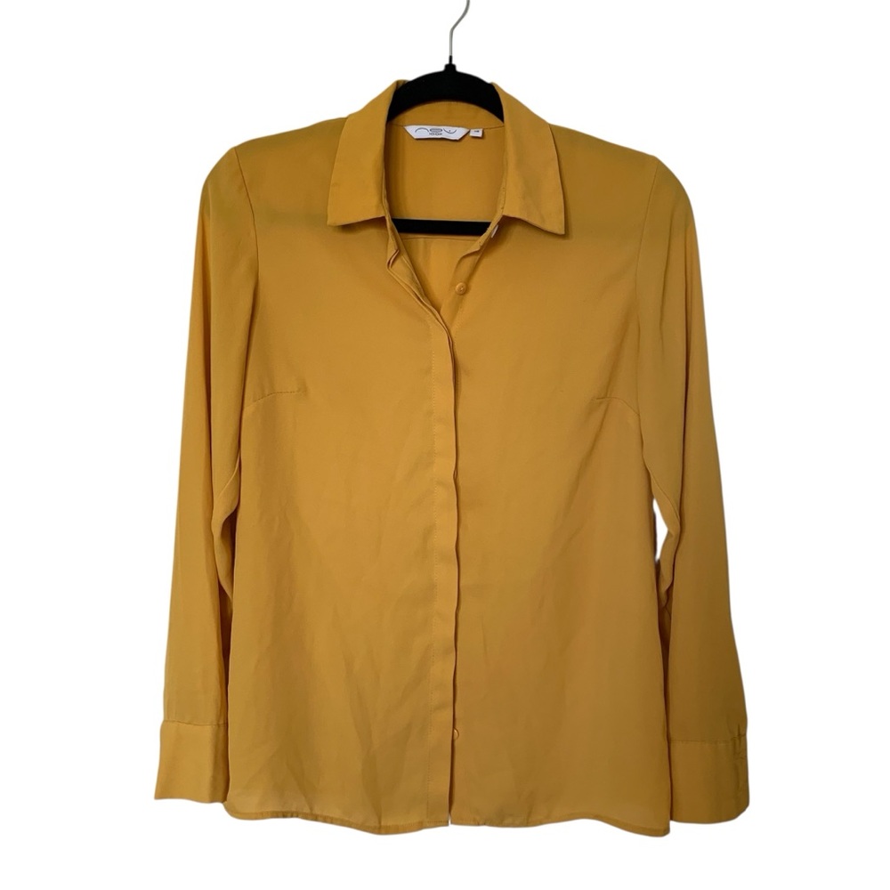 💛🌟 Neu Look Silky Mustard Yellow Blouse